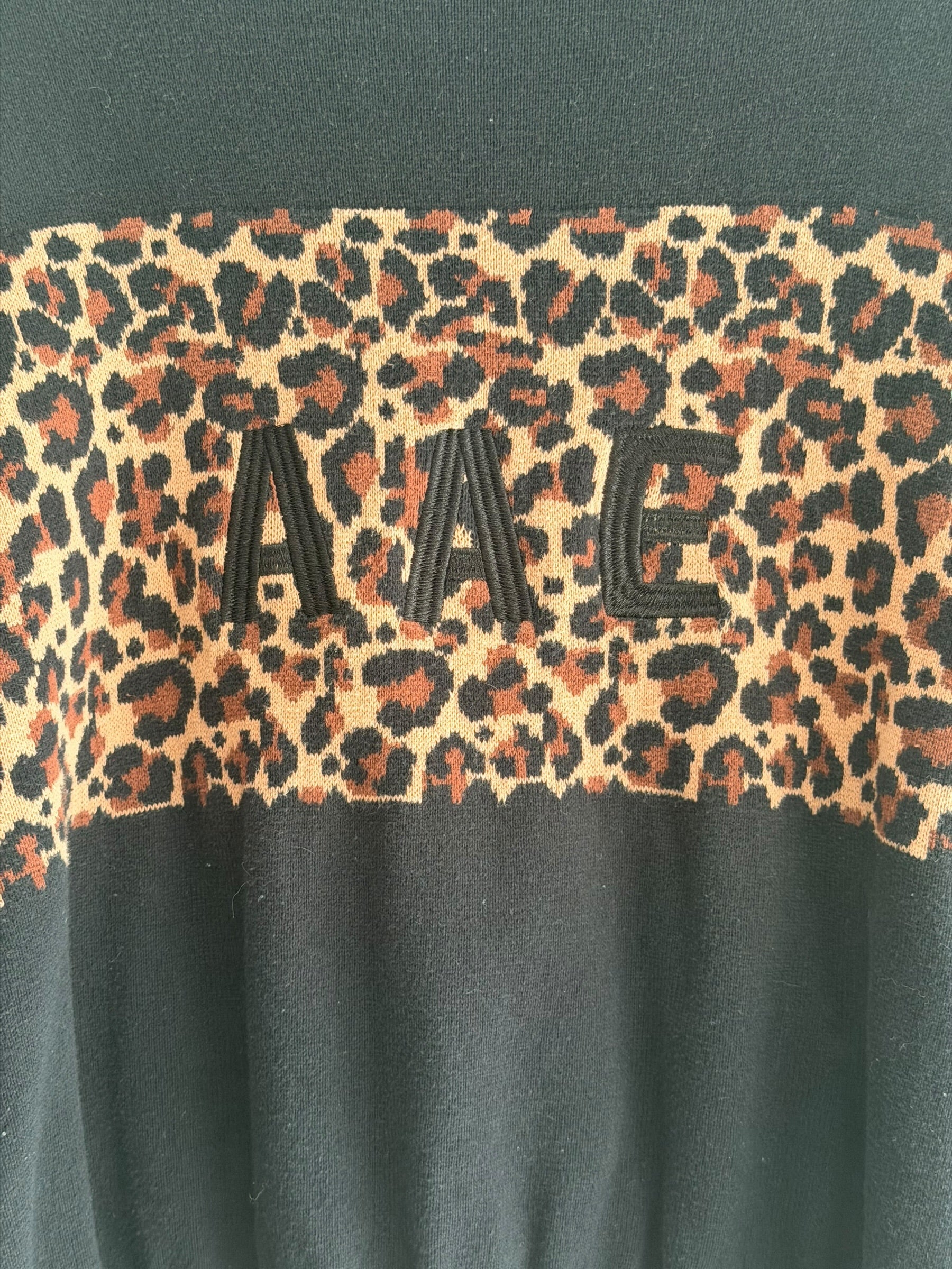 All About Eve. Cropped Jumper. Size:12 Black, Leopard print Knit wear