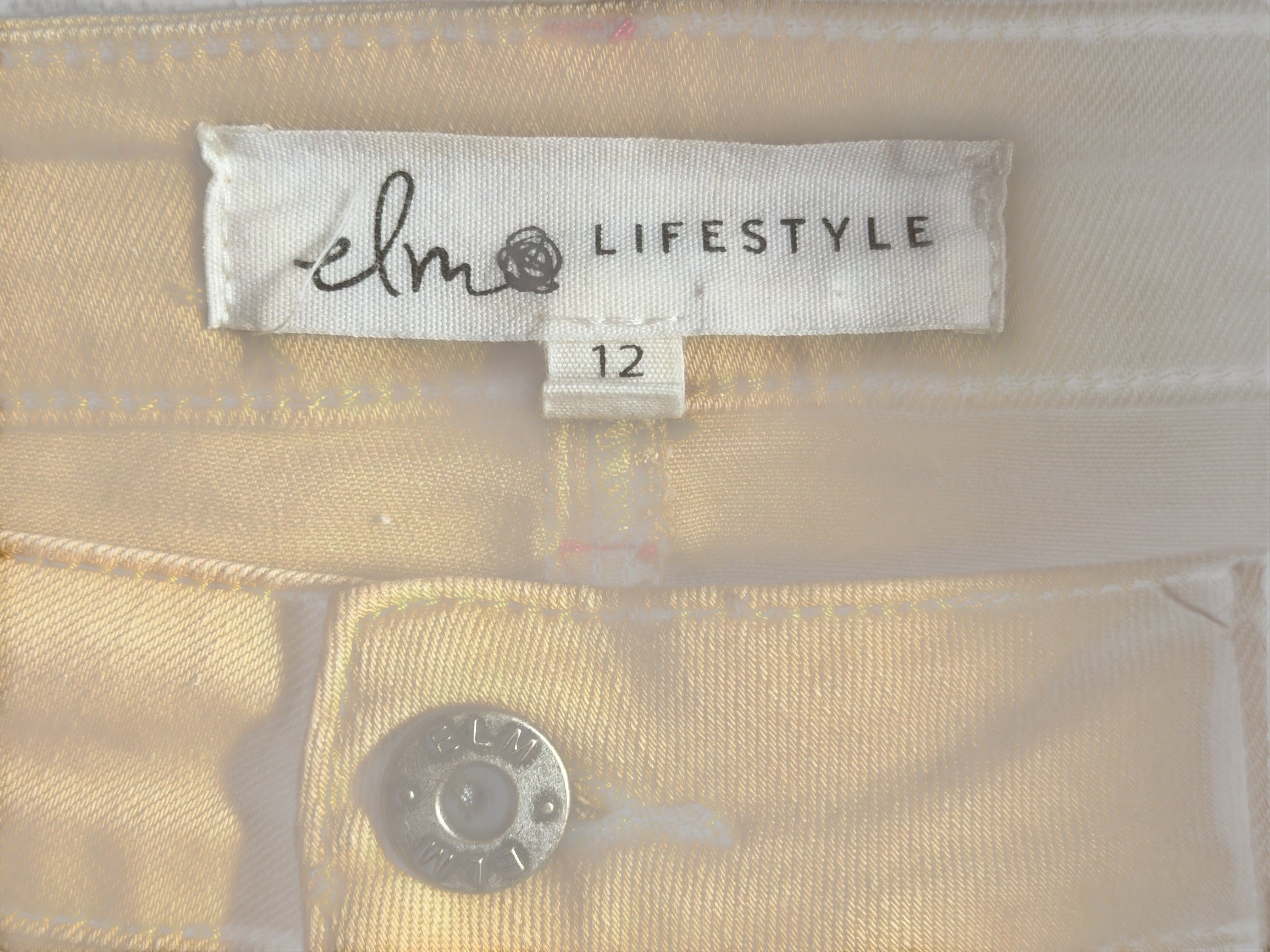 Elm. Soft Denim Pencil Skirt Taupe. Size:12