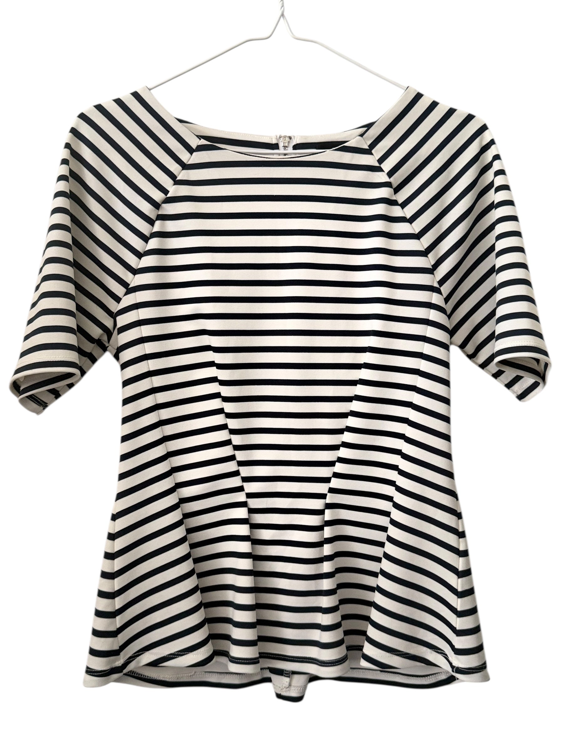 Portmans. Stripe Peplum Blouse. Size:S