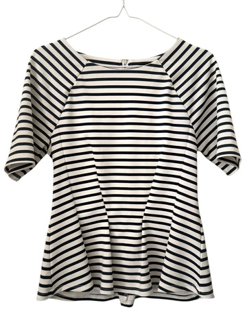 Portmans. Stripe Peplum Blouse. Size:S