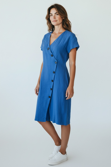 Zara Basic. Blue wrap dress. Size:8-10