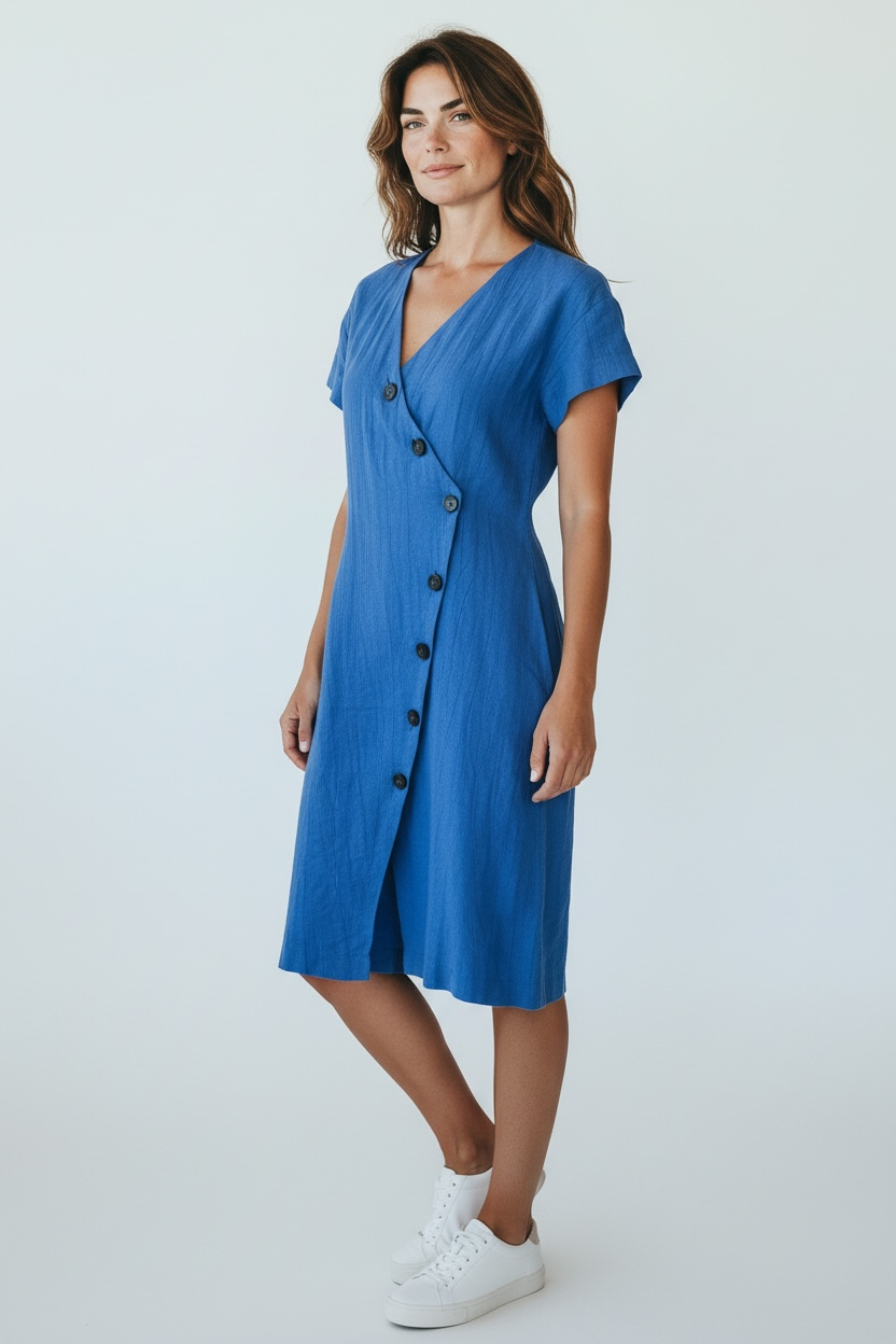 Zara Basic. Blue wrap dress. Size:8-10
