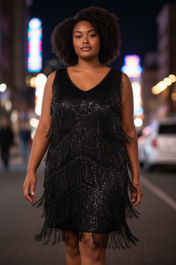 Caroline Morgan. Size 18. Fringe LBD