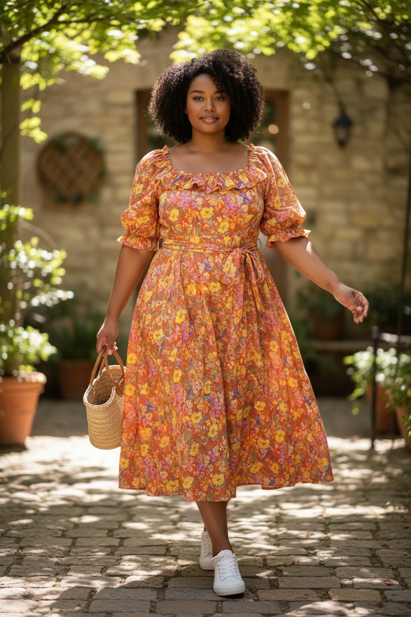 Spell. Orange Pilgrim Dress. Size M